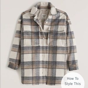 Abercrombie & Fitch Oversized Cozy Shirt Jacket -XS